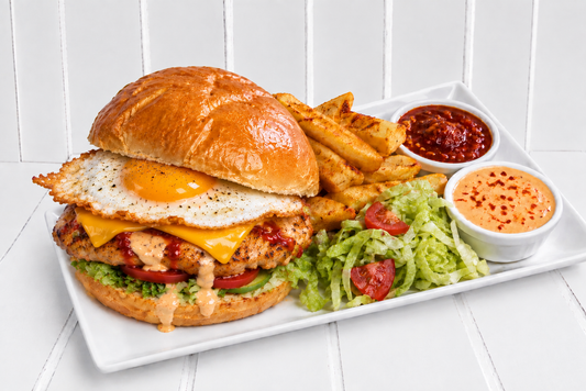 TV3 Burger (Chicken, Egg & Cheese)